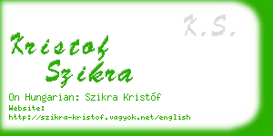 kristof szikra business card